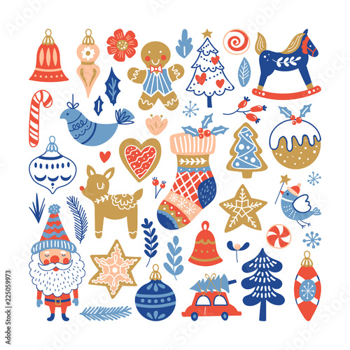 Christmas holiday element set for graphic and web design