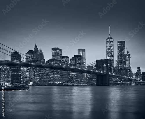 Panorama New York City at night
