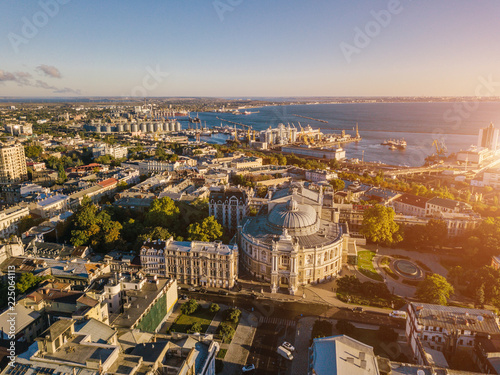 Odessa from the top. sightseeing Opera and Ballet Theater. aerial photography. Top view. Ukrainian most interesting cities photo