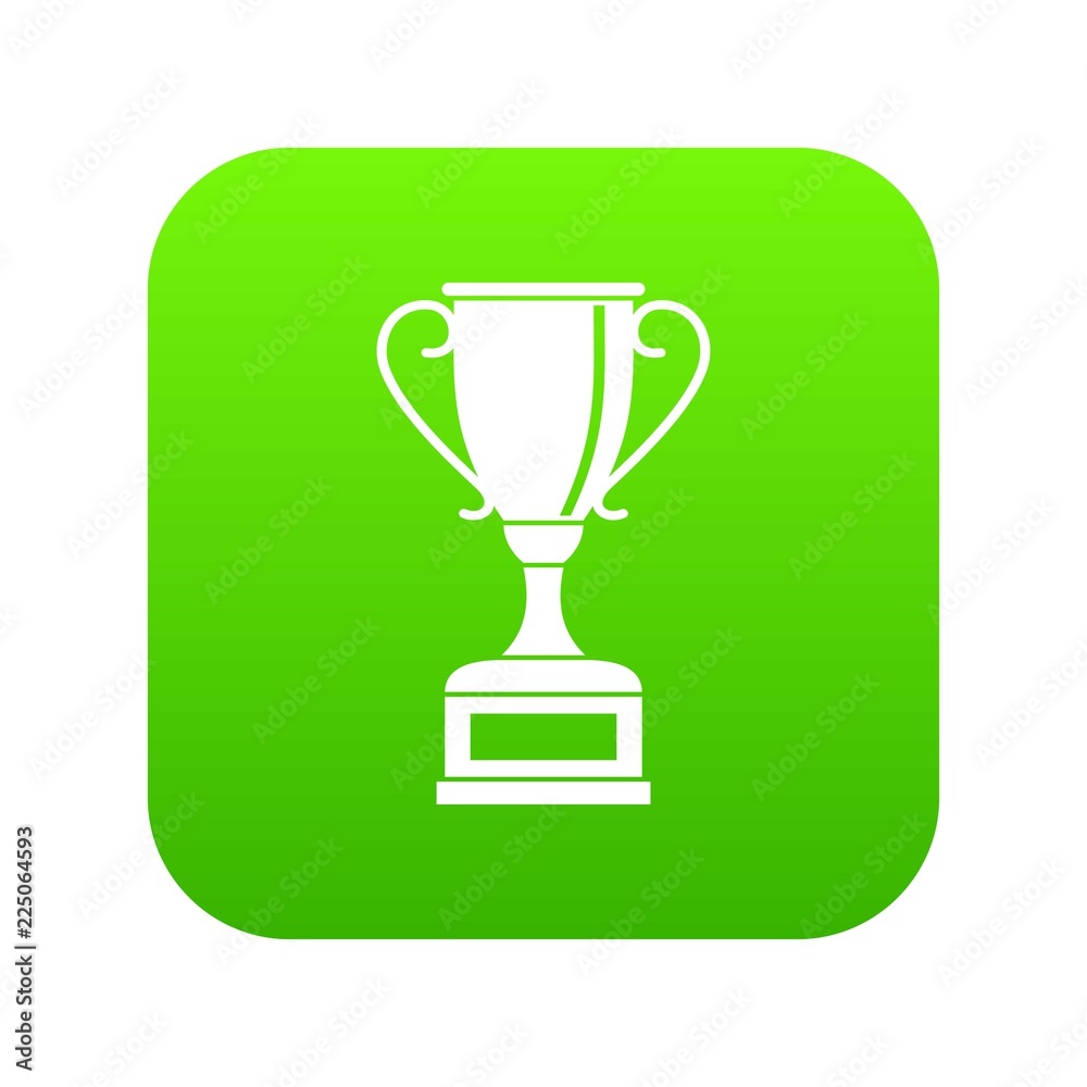 Winning gold cup icon digital green for any design isolated on white vector illustration Winning gold cup icon digital green for any design isolated on white vector illustration