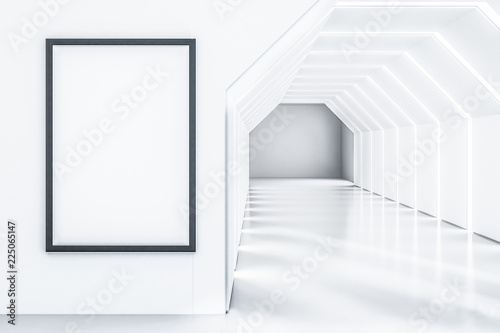 Futuristic empty white lobby  poster