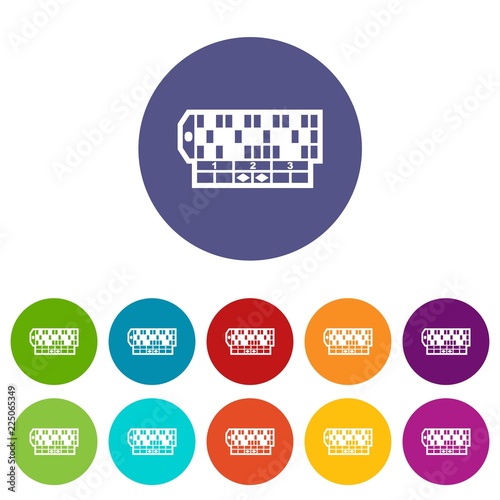 Roulette table icons color set vector for any web design on white background