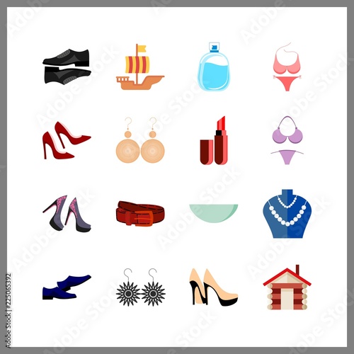 luxury icons set. women, perfume samples, lace and smell graphic works