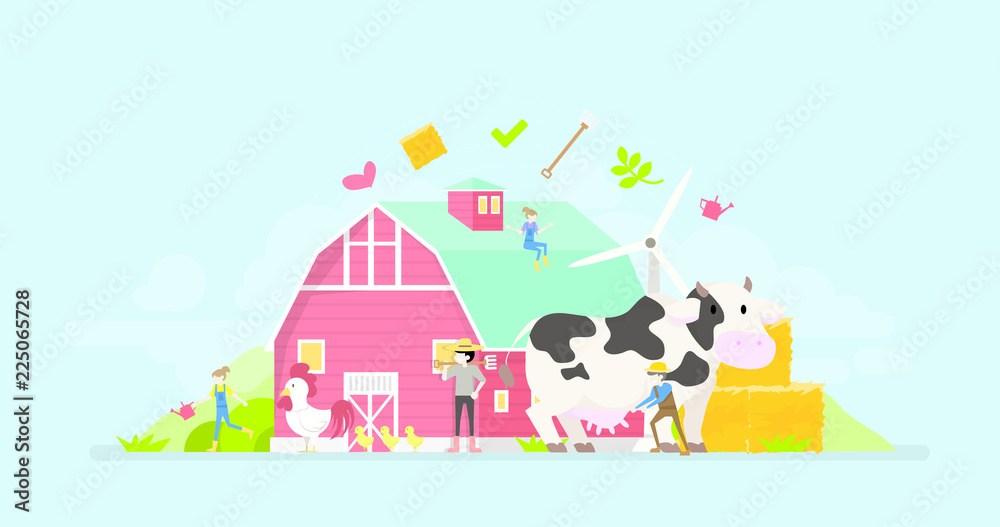 Organic Modern Technology Farm Tiny People Character Concept Vector Illustration, Suitable For Wallpaper, Banner, Background, Card, Book Illustration, And Web Landing Page Organic Modern Technology Farm Tiny People Character Concept Vector Illustration, Suitable For Wallpaper, Banner, Background, Card, Book Illustration, And Web Landing Page