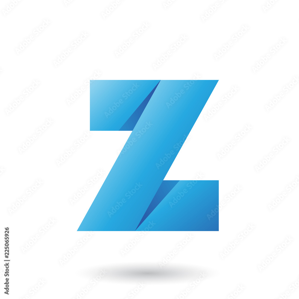 Blue Folded Paper Letter Z Vector Illustration Blue Folded Paper Letter Z Vector Illustration