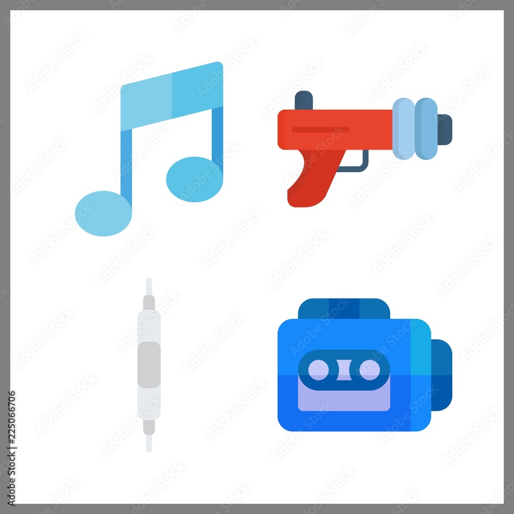 4 music icon. Vector illustration music set. volume controller and tape recorder icons for music works 4 music icon. Vector illustration music set. volume controller and tape recorder icons for music works