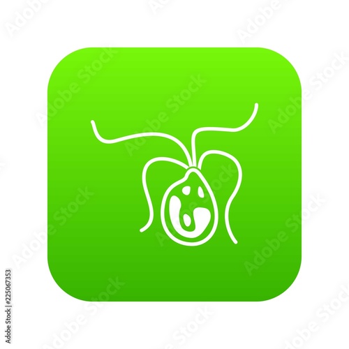 Bacterial cell icon digital green for any design isolated on white vector illustration