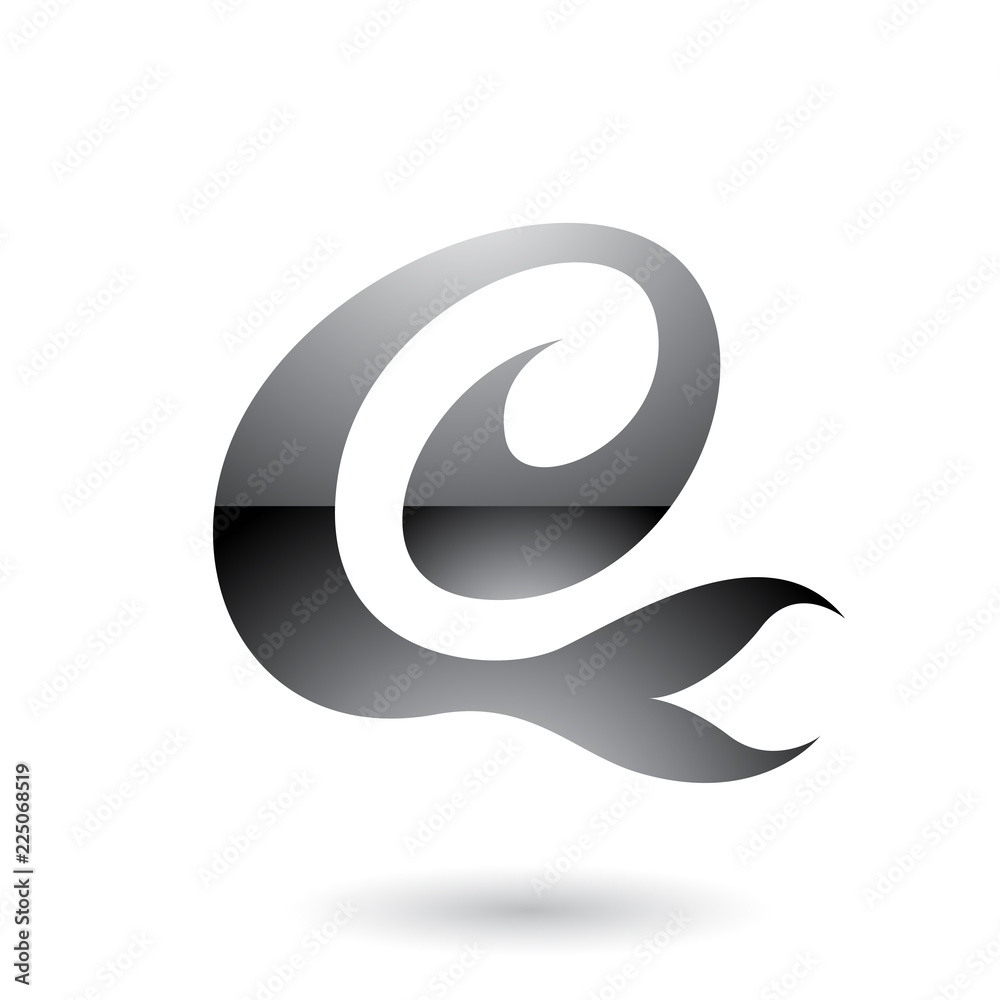 Grey Glossy Curvy Fun Letter E Vector Illustration Grey Glossy Curvy Fun Letter E Vector Illustration