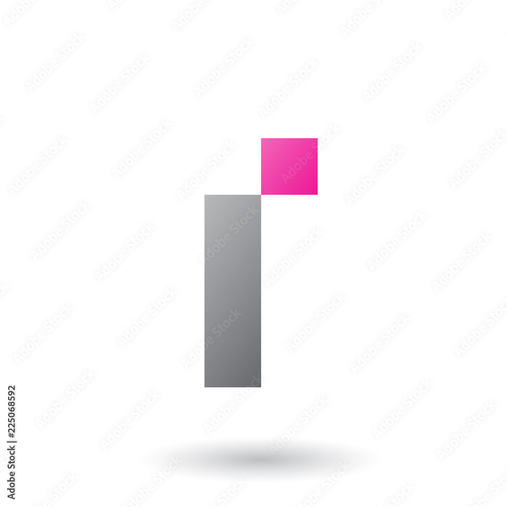 Grey Letter I with Rectangular Shapes Vector Illustration Grey Letter I with Rectangular Shapes Vector Illustration