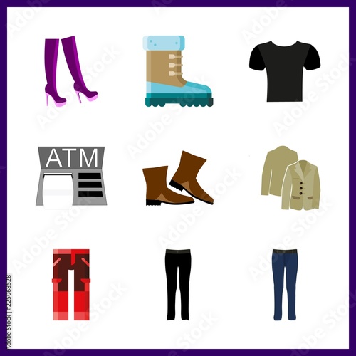 9 human icon. Vector illustration human set. atm and black shirt icons for human works