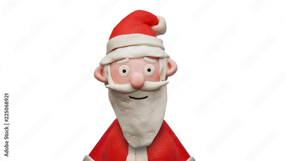 winkender Weihnachtsmann aus Knete – Animation Stock-Video | Adobe Stock