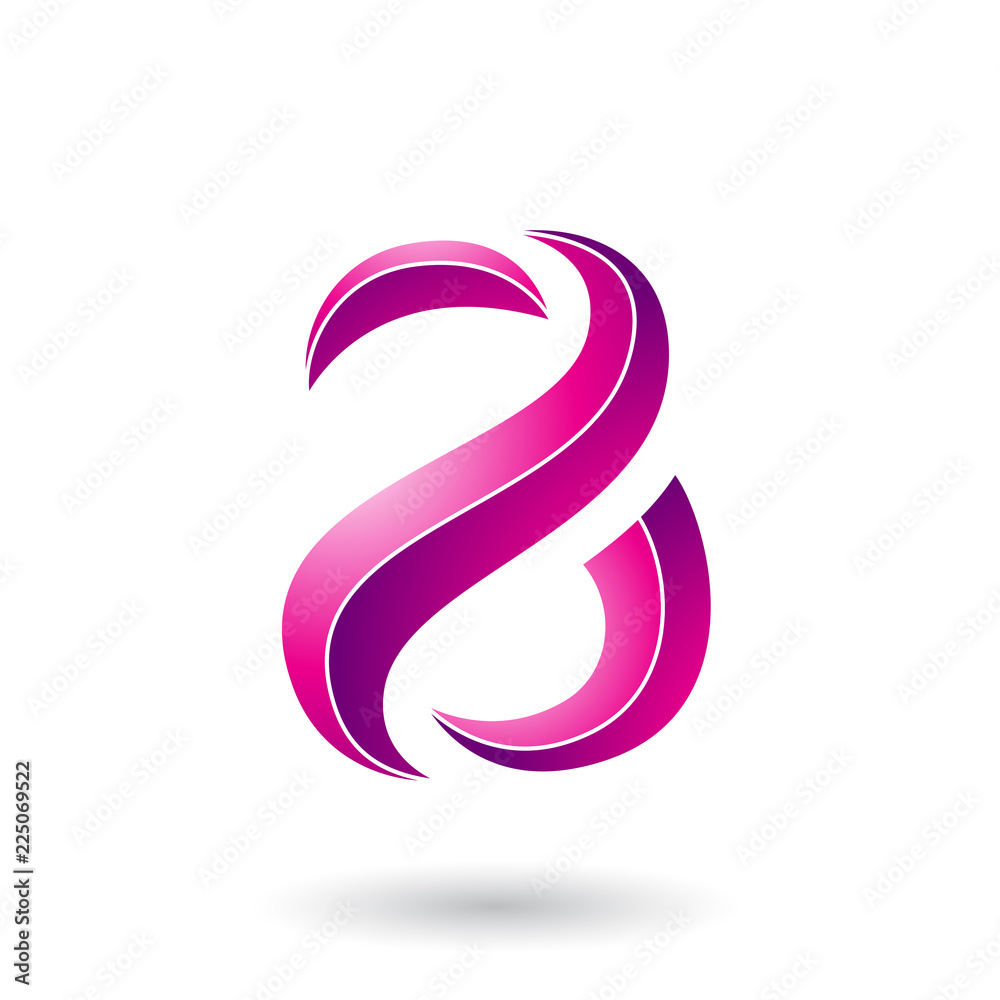 Magenta Striped Snake Shaped Letter A Vector Illustration Magenta Striped Snake Shaped Letter A Vector Illustration
