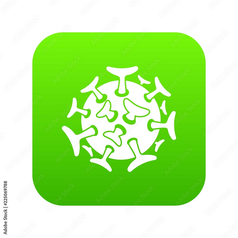 Round viral bacteria icon digital green for any design isolated on white vector illustration Round viral bacteria icon digital green for any design isolated on white vector illustration