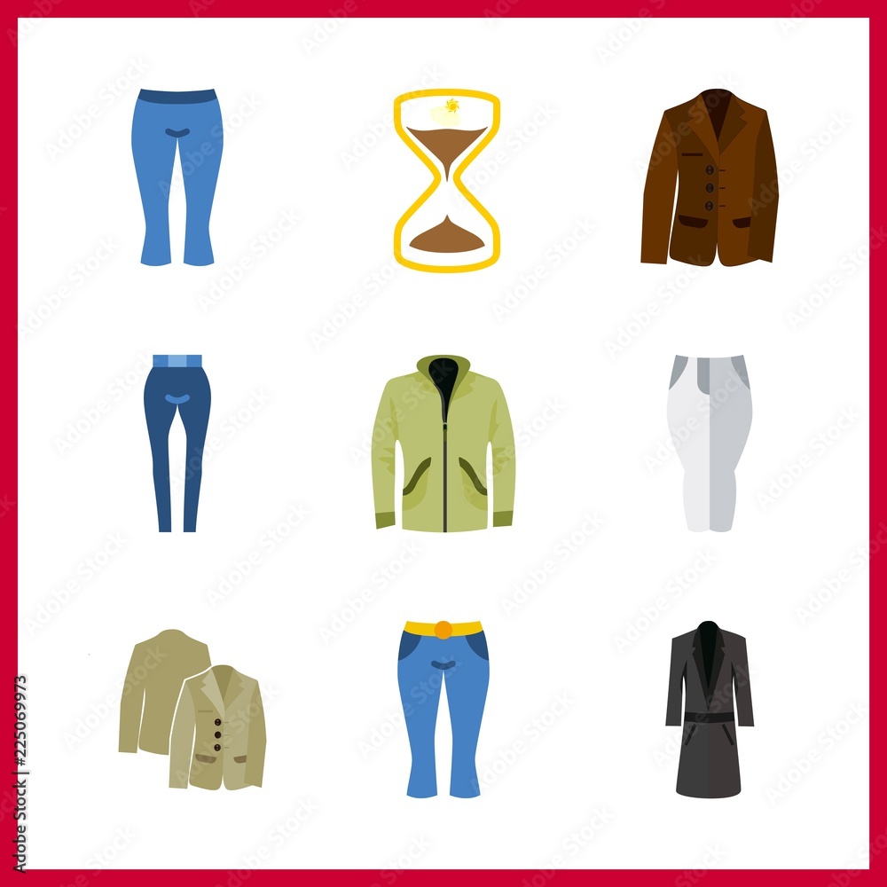 9 walking icon. Vector illustration walking set. long coat and jacket backside icons for walking works 9 walking icon. Vector illustration walking set. long coat and jacket backside icons for walking works