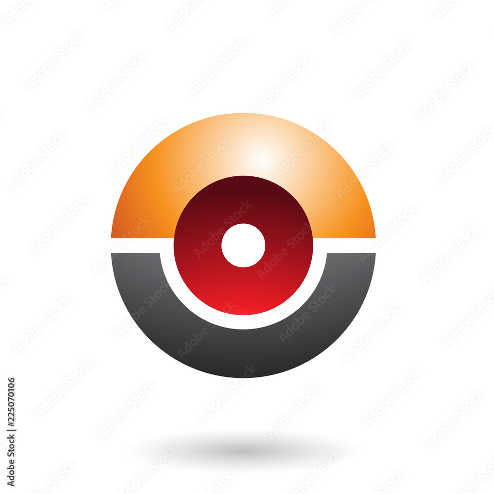 Orange Red and Black Futuristic Shiny Sphere Vector Illustration Orange Red and Black Futuristic Shiny Sphere Vector Illustration