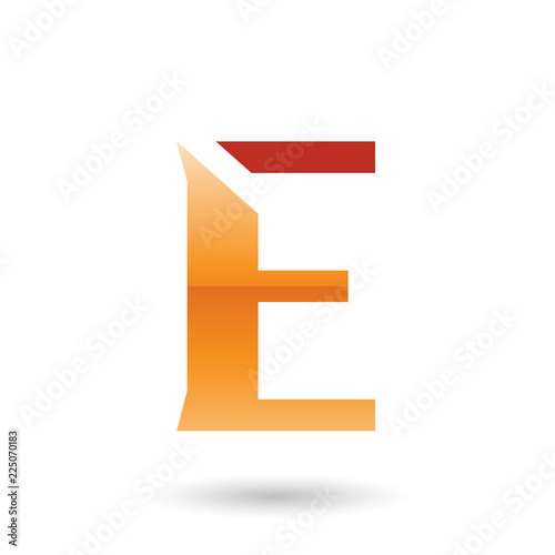 Free Download Orange Sliced Letter E Vector Illustration - GFXLoad