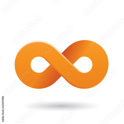 Orange Shaded and Thick Infinity Symbol Vector Illustration