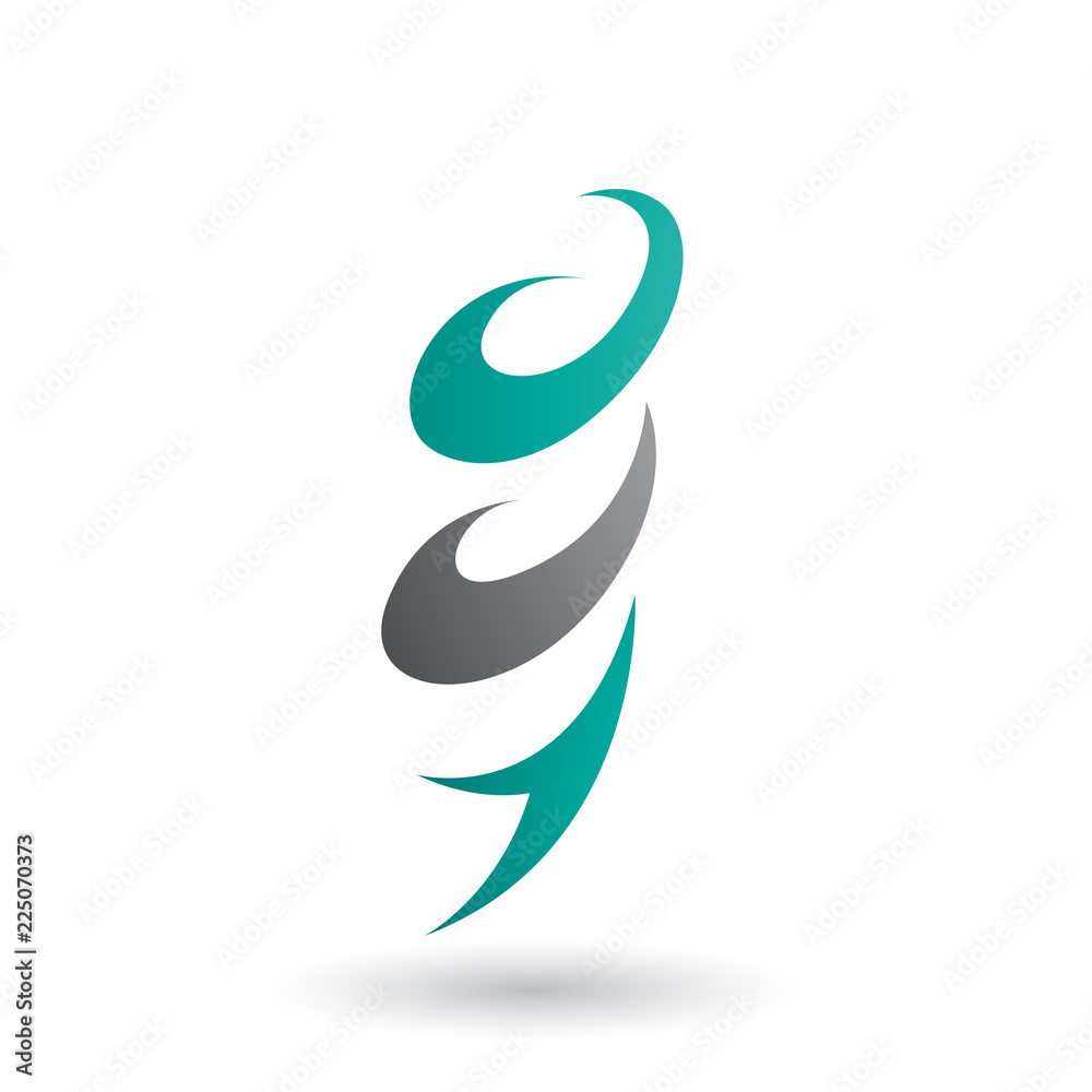 Persian Green Abstract Wind and Twister Shape Vector Illustration Persian Green Abstract Wind and Twister Shape Vector Illustration