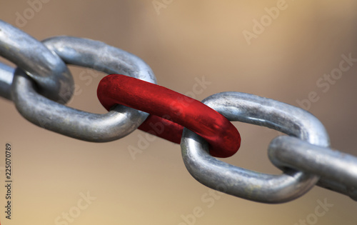 Chain with a red link