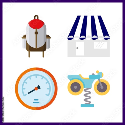 city icon. backpack and velocity vector icons in city set. Use this illustration for city works.