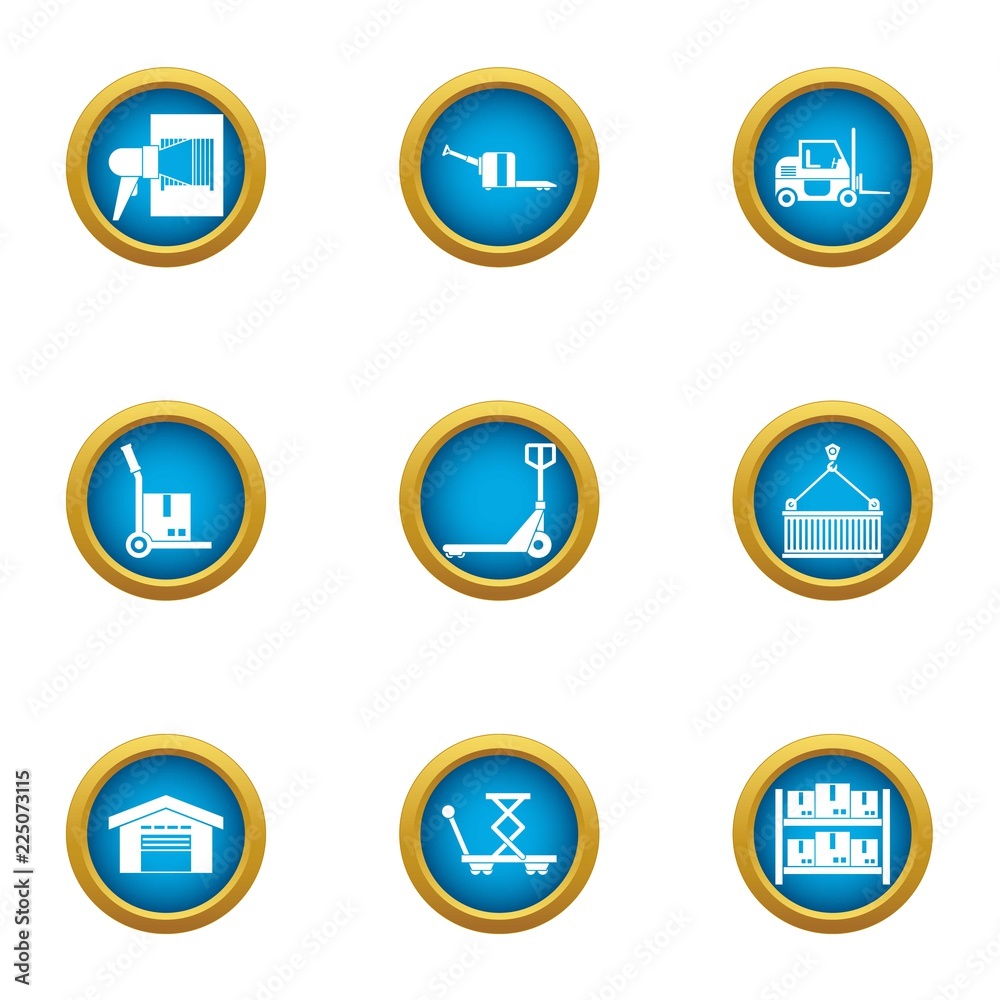 Strain icons set. Flat set of 9 strain vector icons for web isolated on white background