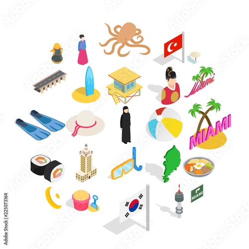 Hostelry icons set. Isometric set of 25 hostelry vector icons for web isolated on white background