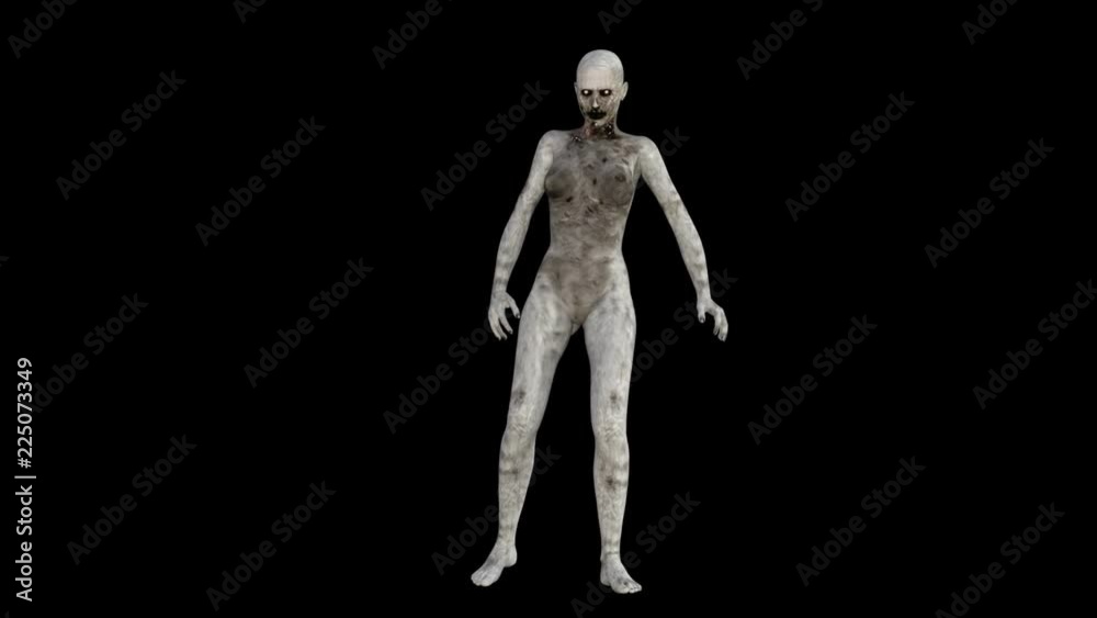 Naked Zombie Woman Coming Closer and Being Hit Naked Zombie Woman Coming Closer and Being Hit