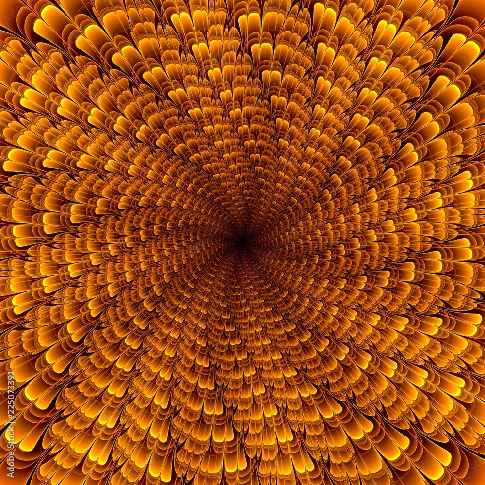 Obraz premium Beautiful Symmetrical fractal flower, digital artwork for creative graphic design