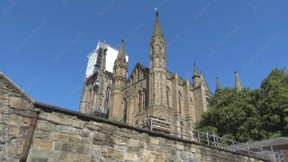 A view on Durham Cathedral and blue sky A view on Durham Cathedral and blue sky