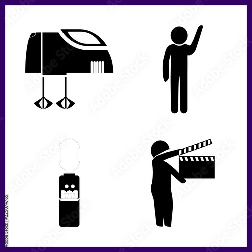 up vector icons set. watery, start, mixer and invite in this set
