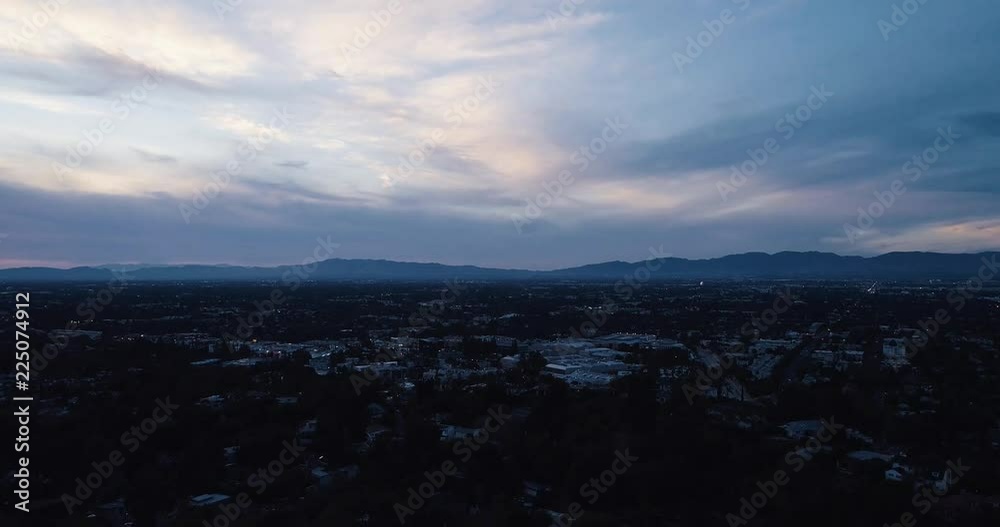 Aerial View of Suburbs at Sunset Aerial View of Suburbs at Sunset
