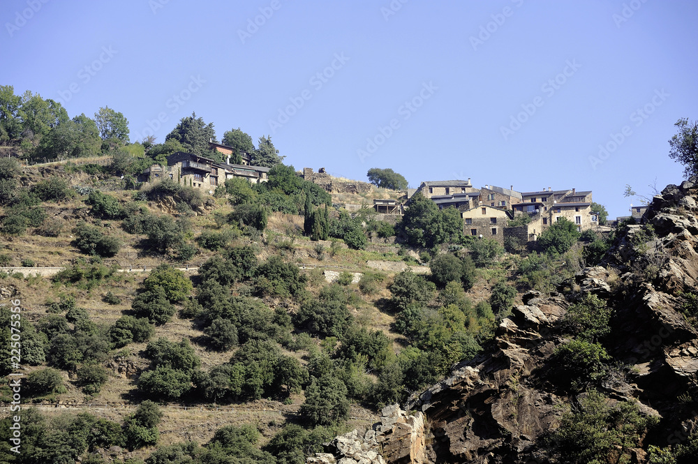 View of a small village in height in the mountain