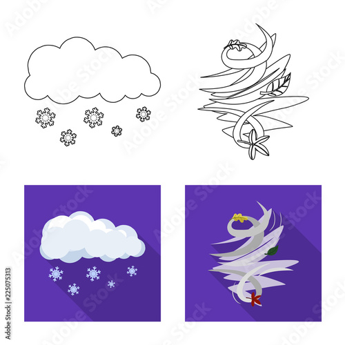Isolated object of weather and climate icon. Collection of weather and cloud vector icon for stock.