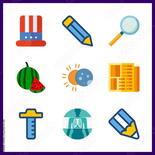 image icon. x ray and hat vector icons in image set. Use this illustration for image works.