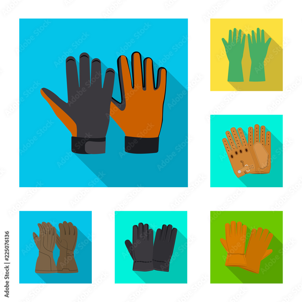 Vector design of glove and winter logo. Collection of glove and equipment stock symbol for web. Vector design of glove and winter logo. Collection of glove and equipment stock symbol for web.