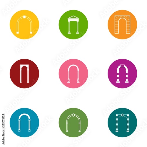 Arch space icons set. Flat set of 9 arch space vector icons for web isolated on white background