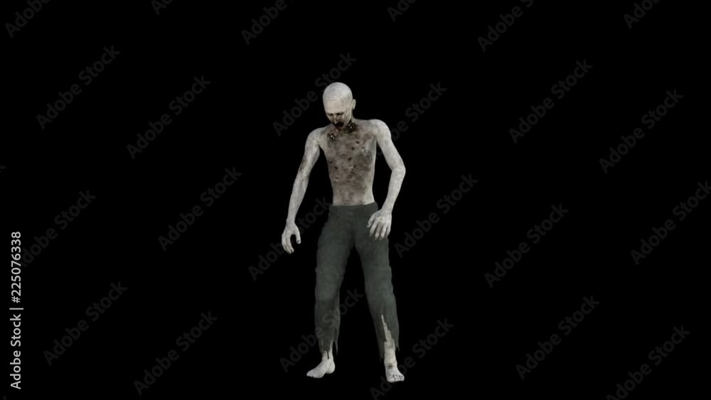 Zombie Male Being Attacked and Moving Forward Zombie Male Being Attacked and Moving Forward