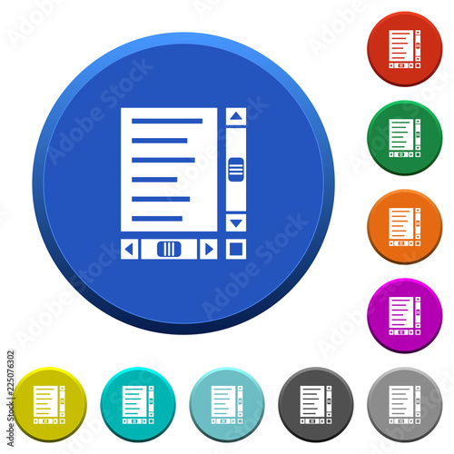 Document with content and scroll bars beveled buttons
