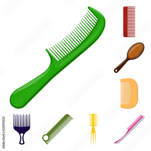 Vector illustration of brush and hair logo. Collection of brush and hairbrush stock vector illustration.