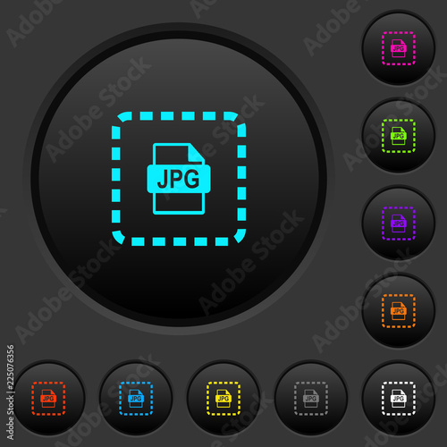 Place jpg file dark push buttons with color icons