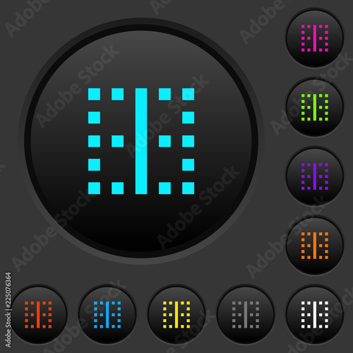 Vertical border dark push buttons with color icons