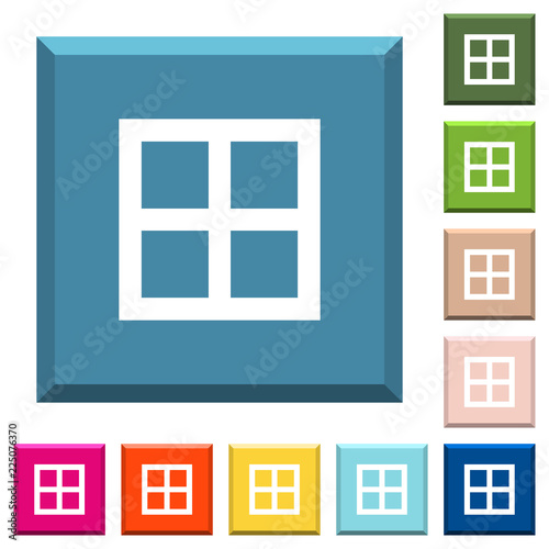 All borders white icons on edged square buttons