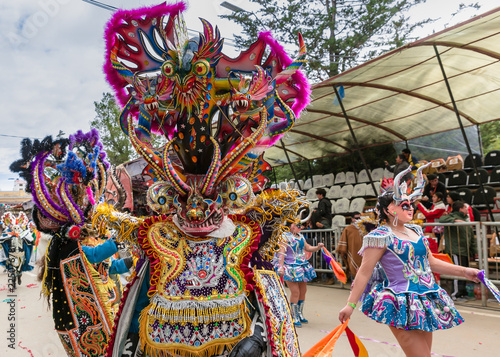 Oruro Bolivia, famous masked dancers. The Carnival of Oruro is a religious festival dating back more than 200 years.
