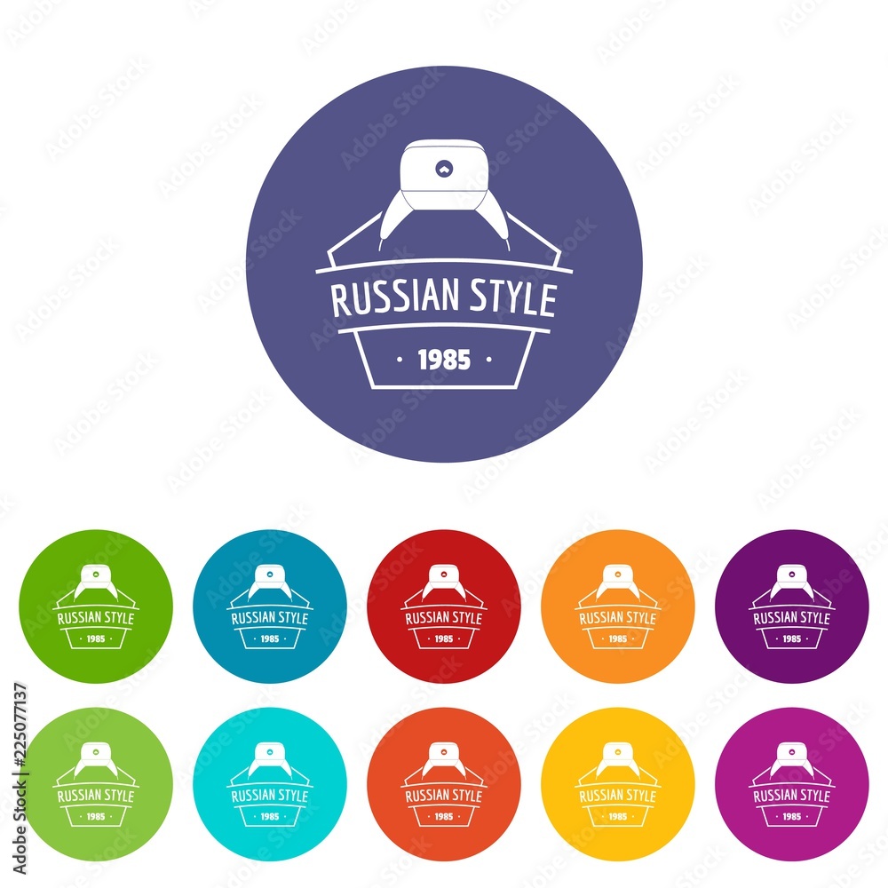 Russian style icons color set vector for any web design on white background