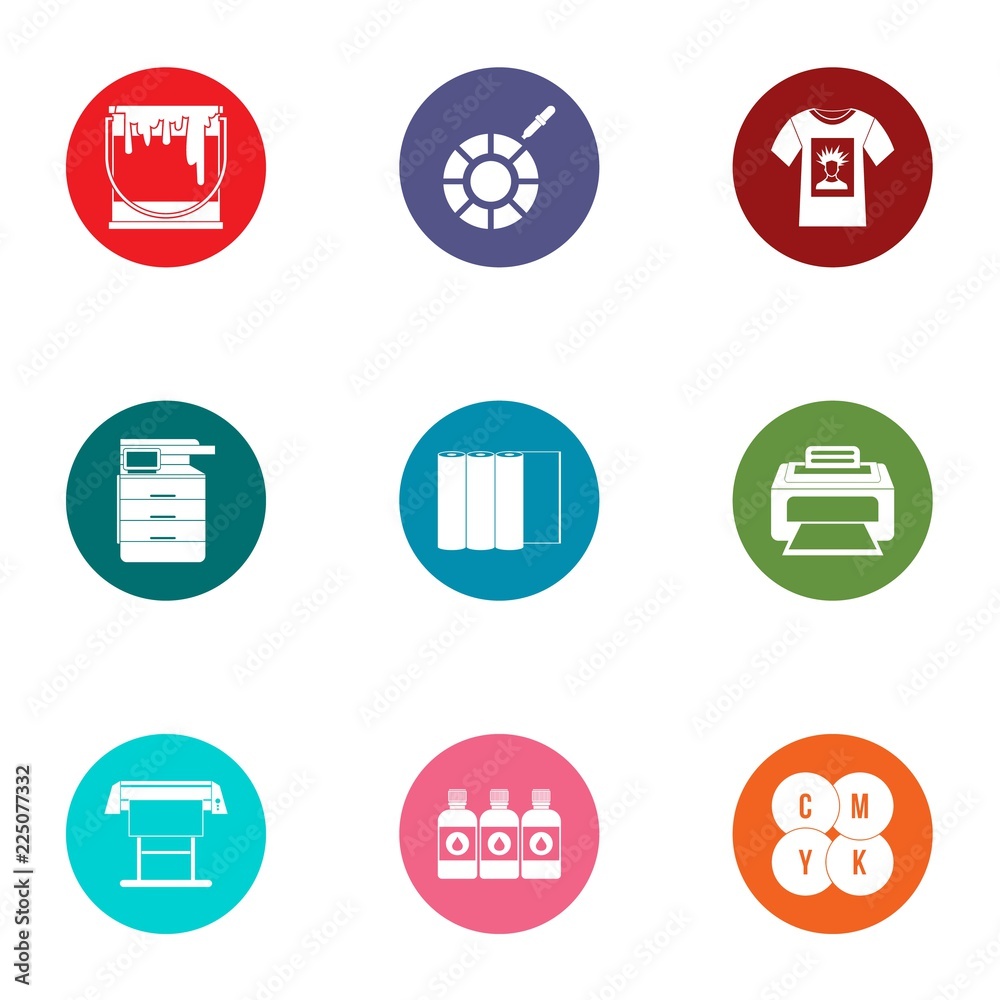 Coating icons set. Flat set of 9 coating vector icons for web isolated on white background Coating icons set. Flat set of 9 coating vector icons for web isolated on white background