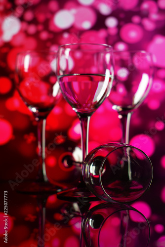 Champagne glasses on new year background.
