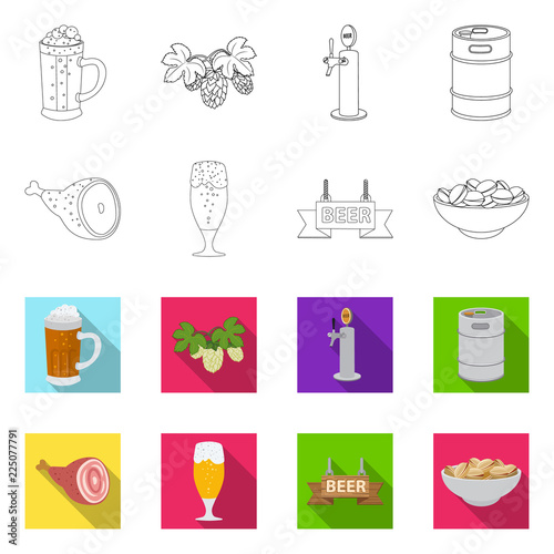 Isolated object of pub and bar icon. Set of pub and interior stock symbol for web.