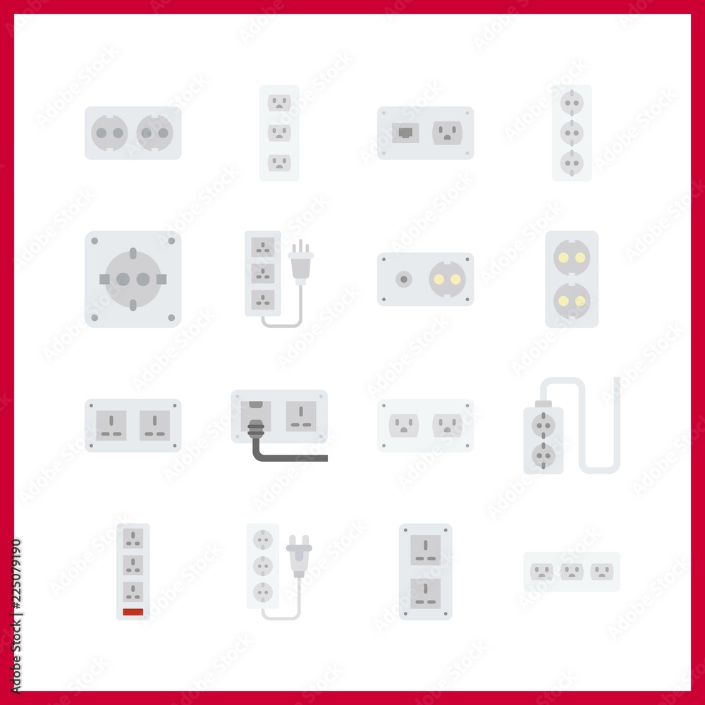 16 switch icon. Vector illustration switch set. socket icons for switch works 16 switch icon. Vector illustration switch set. socket icons for switch works