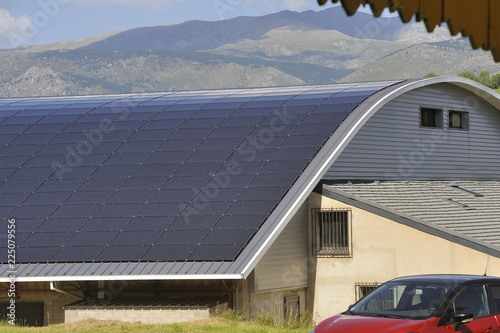 solar roof of a large curved surface on a municipal building