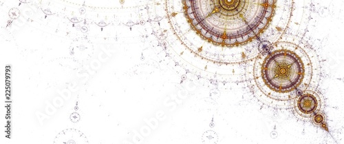 Abstract fractal circles compass on the white background